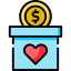 icon of a donation box.